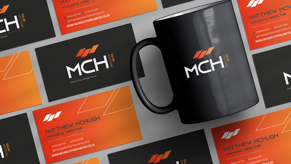 MCH Solar Solutions - Business cards and branded mug