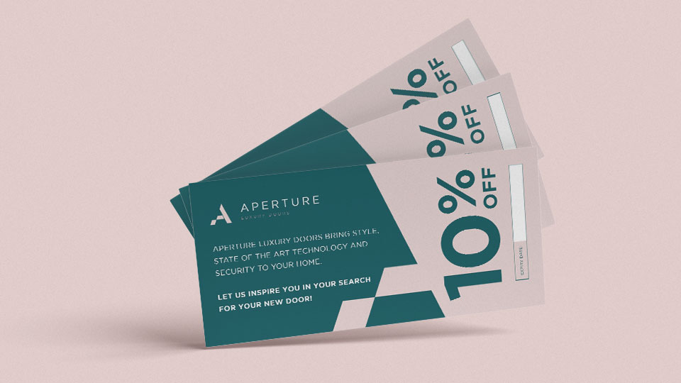 Aperture Luxury Doors - Discount voucher design