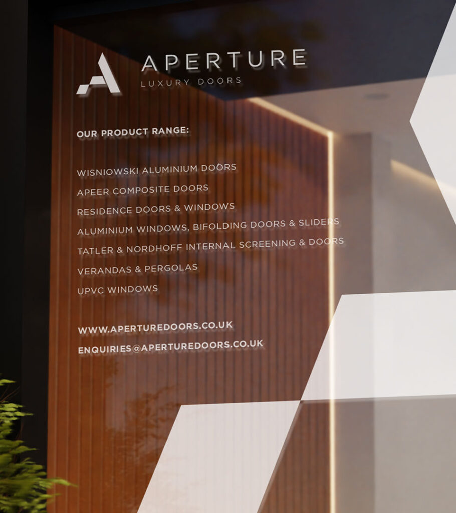 Aperture Luxury Doors - Branded window graphics